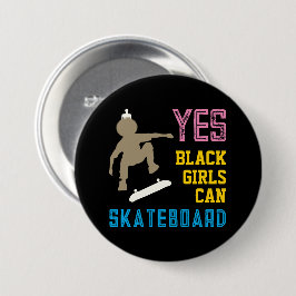 JES GIRLS KAN SKATEBOARD Retro Black Skater Girl Knapp