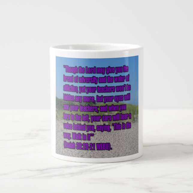 Jesaja 30:20-21 WEBU Mug Jumbo Mugg (Framsidan)