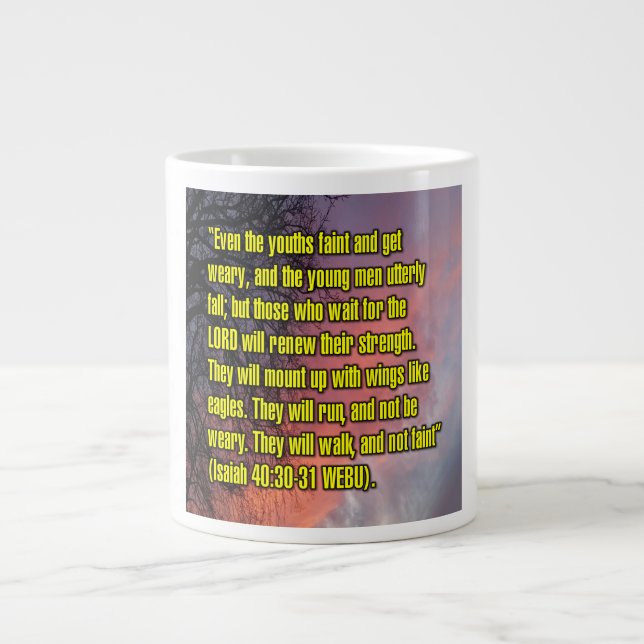 Jesaja 40:30-31 WEBU Mug Jumbo Mugg (Framsidan)