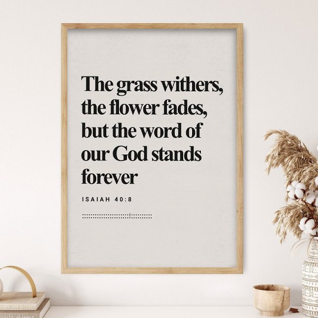 Jesaja 40:8, Bibelvers, Modern Bibel, Skrift  Poster (Skapare uppladdad)