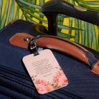 Jesaja 41:10 Bagagelapp | Rosa akvarellblommor
