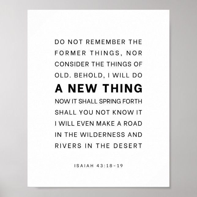Jesaja 43:18-19 Se, jag gör något nytt Poster (Framsidan)