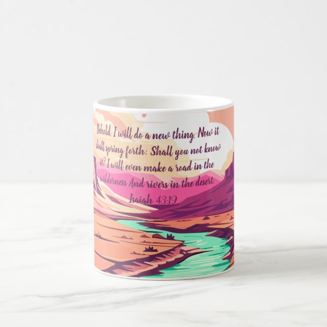 Jesaja 43:19 Kaffemugg Flod Öken (Center)