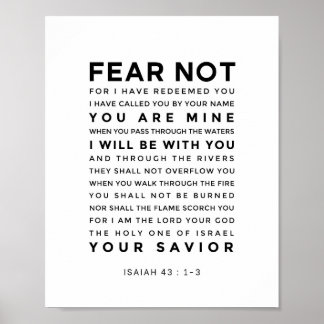 Jesaja 43:1-3 Frukta icke Poster