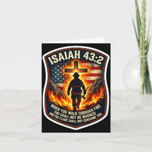Jesaja 43 2 brandman eld bön patriot flagga kort