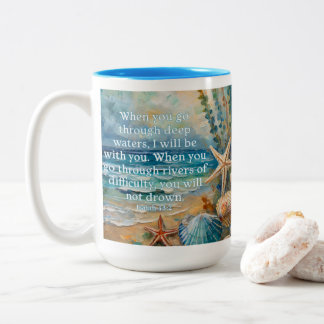 Jesaja 43:2 Kaffe kopp med snäckor
