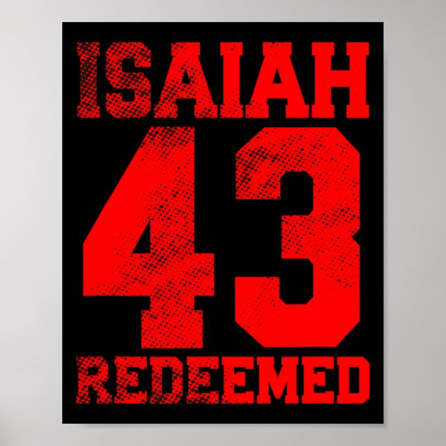 Jesaja 43 Räddad Kristet Inspirerande  Poster (Framsidan)