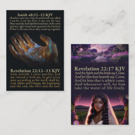 Jesaja 48:12-13, och Uppenbarelseboken 22:12-13, 1 Visitkort