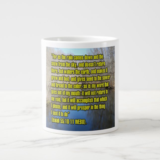Jesaja 55:10-11 WEBU Mug Jumbo Mugg (Framsidan)