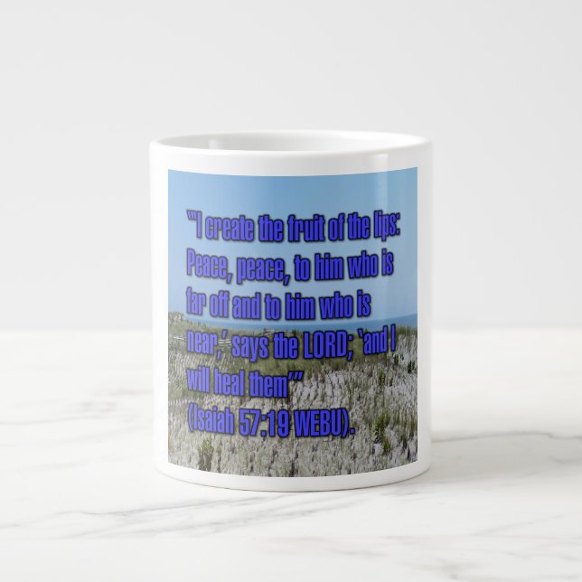 Jesaja 57:19 WEBU Mugg Jumbo Mugg (Framsidan)