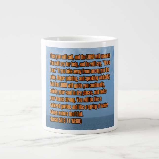 Jesaja 58:9-11 WEBU Mug Jumbo Mugg (Framsidan)