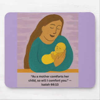 Jesaja 66:13 Tröstande mor och bebis vykort Musmatta