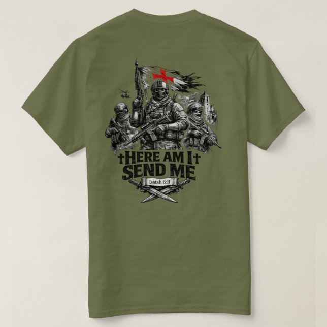 Jesaja 6:8 Warrior T T-shirt  (Design baksida)