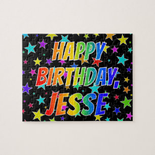 "JESSE" Första Namn, Roligten "GRATTIS PÅ FÖDELSED Pussel