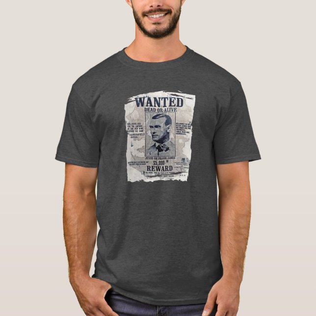 Jesse James önskad affisch T-shirt (Framsida)