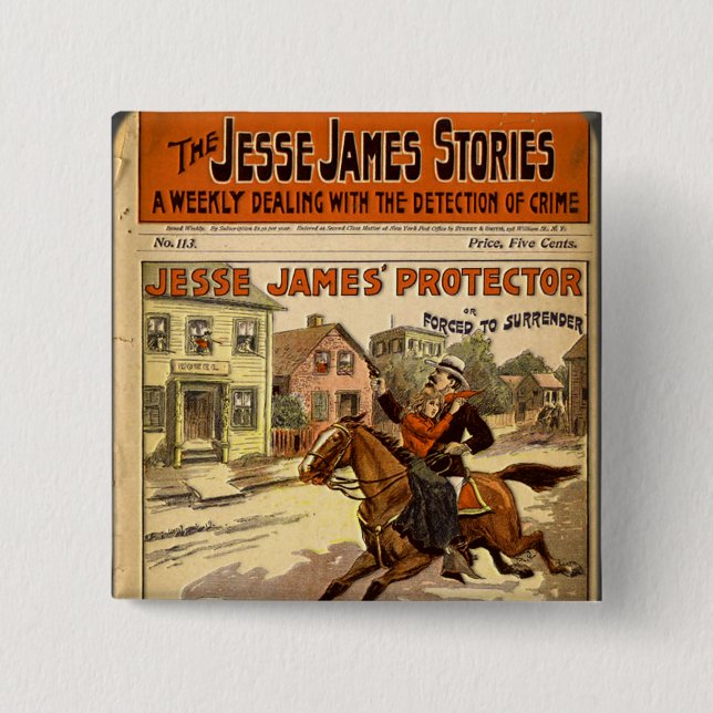 Jesse James Outlaw Bank Robber Tecknad Bok Knapp (Framsida)
