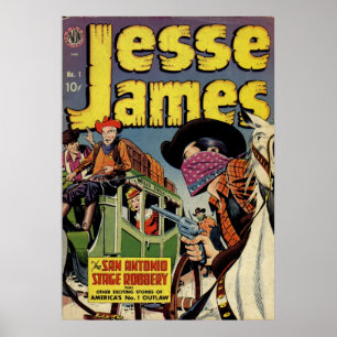 Jesse James-Vintage Tecknad Bok Poster