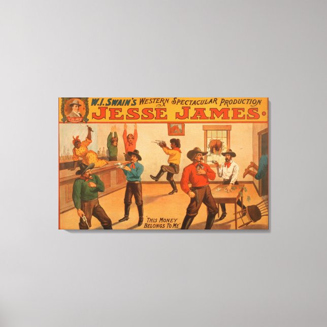 Jesse James Western Spectacular Production Canvastryck (Framsida)