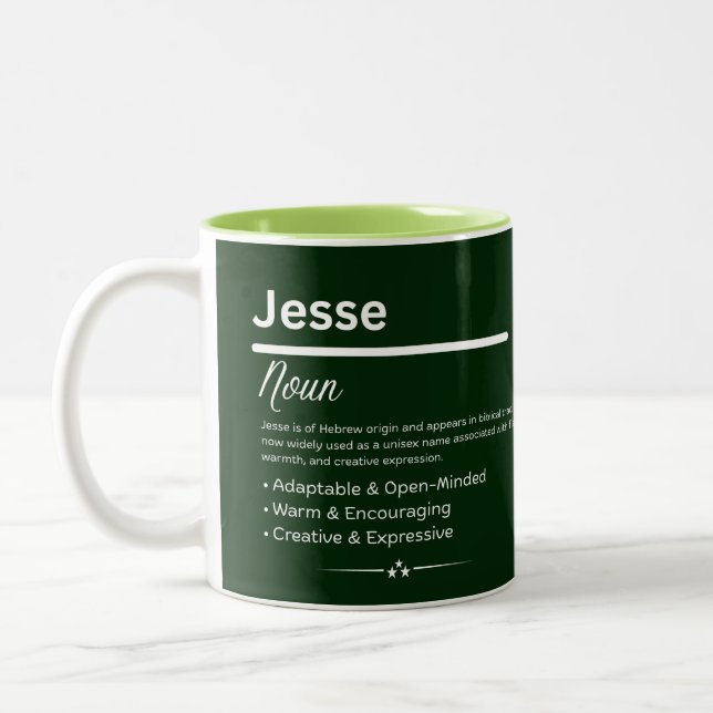 Jesse Personalized Name Två-Tonad Mugg (Vänster)