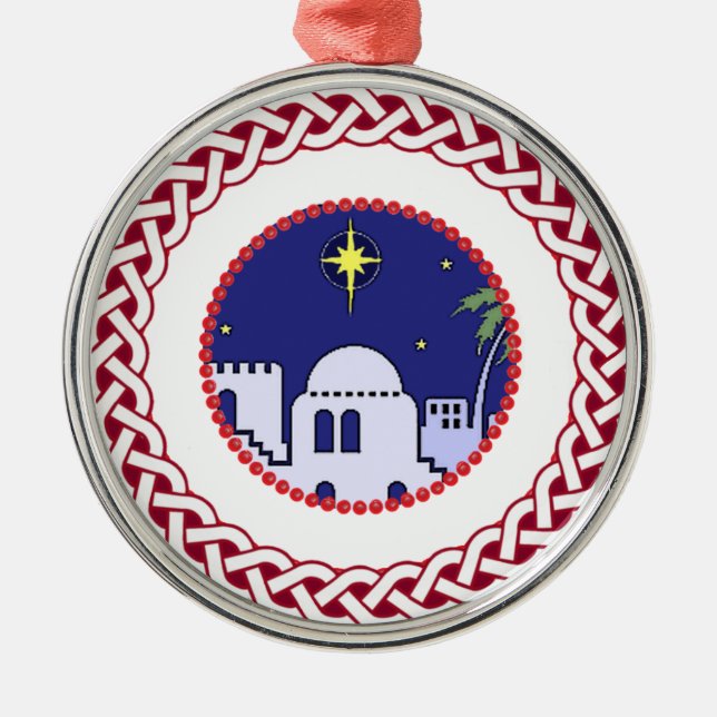 Jesse Träd Bethlehem Julgransprydnad Metall (Framsidan)