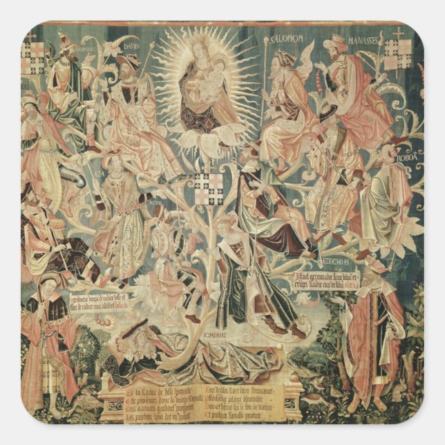 Jesse Träd Fyrkantigt Klistermärke (Framsida)