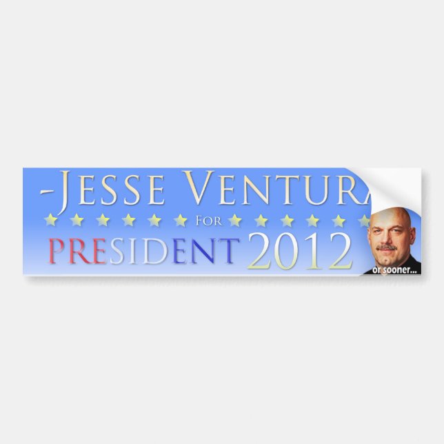 Jesse Ventura 2012 (eller tidigare) Bildäckslapp Bildekal (Framsidan)