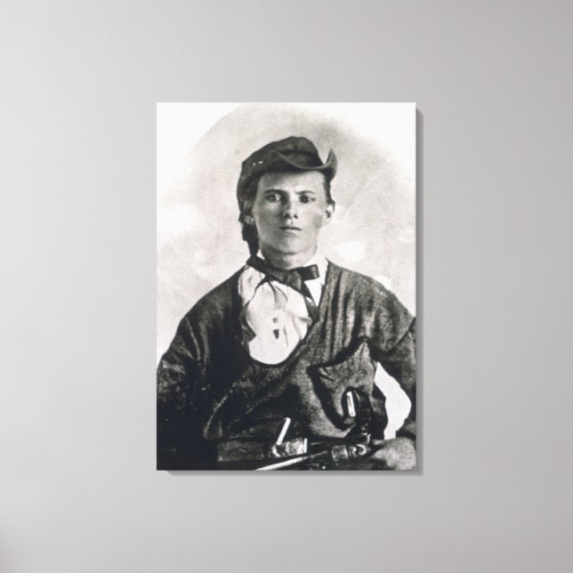 Jesse Woodson James (bild b/w) Canvastryck (Framsida)