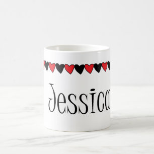Jessica Hearts Namn Kaffemugg