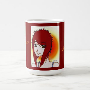 Jessica, skisskonstnär, självporträtt kaffemugg