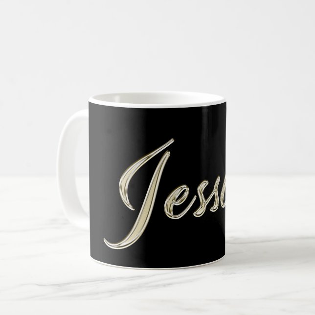 Jessica white gold Handwriting Tasse Kaffeetasse Kaffemugg (Framsida vänster)