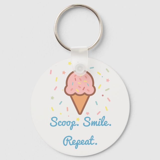 Jessica's Ice Cream Sprinkle Keychain - Cute & Per Nyckelring (Framsida)