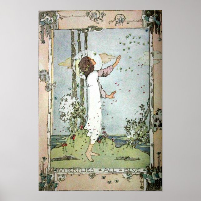 Jessie M. Kung - Butterflies All Blue Poster (Framsidan)