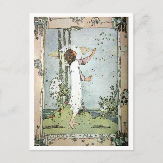 Jessie M. Kung - Butterflies All Blue Vykort (Framsida)