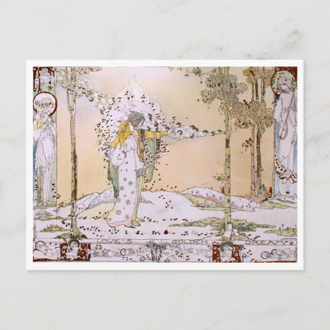 Jessie M. Kung - Kärlek Golden Dream Vykort (Framsida)