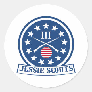 JESSIE SCOUTS LOGOTYP RUNT KLISTERMÄRKE