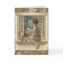 Jessie Wilcox Smith "Drömblock" Pojkfönster