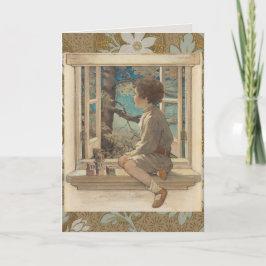 Jessie Wilcox Smith "Drömblock" Pojkfönster Kort