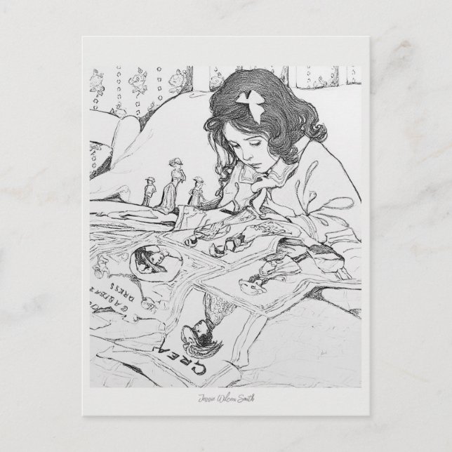 Jessie Wilcox Smith Pappersdockor Färg Me Vykort (Framsida)