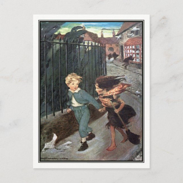 Jessie Willcox Smith - Diamond och Little Girl Vykort (Framsida)