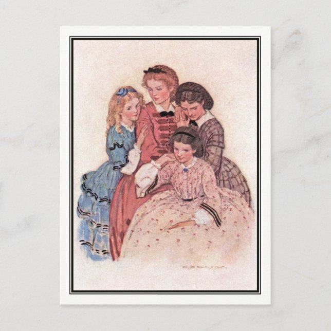 Jessie Willcox Smith - Meg, Jo, Beth och Amy Vykort (Framsida)