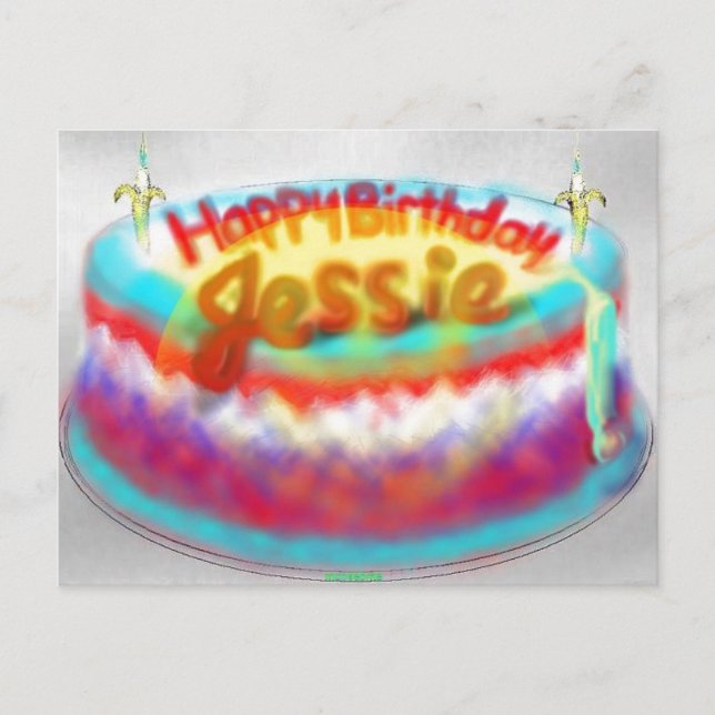 Jessies 2014 Birthday Cake Vykort (Framsida)