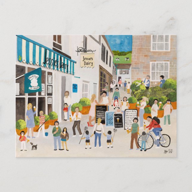 Jessies Dairy in Mousehole Vykort (Framsida)