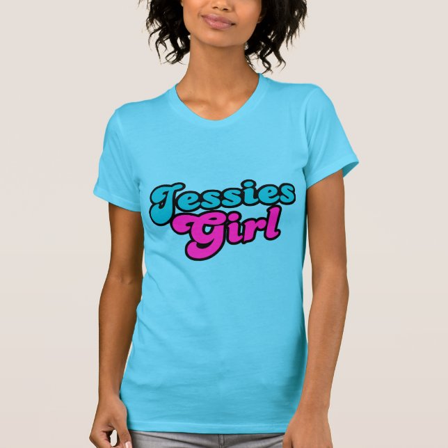 Jessies Girl Flirt 80s Retro T-shirt (Framsida)