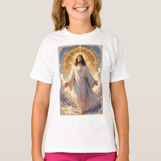 Jessus Uppstiger Kristet Flick T-Shirt