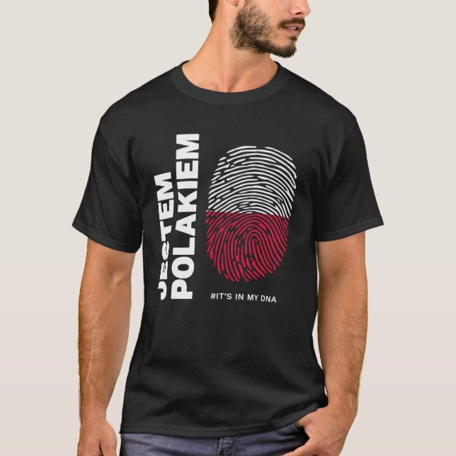Jestem Polakiem Pride Polska DNA T Shirt (Framsida)