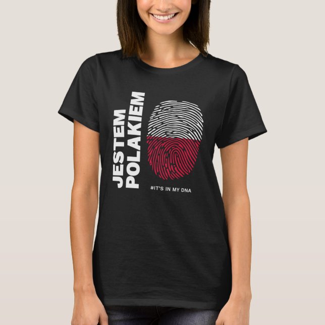 Jestem Polakiem Pride Polska DNA T Shirt (Framsida)