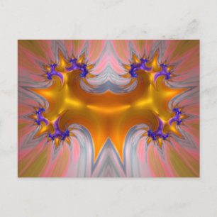 JESTER~ 3D Fractal Design Mönster ~ Multifärgat Vykort
