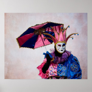 Jester Carnival Costume, Venedig Poster