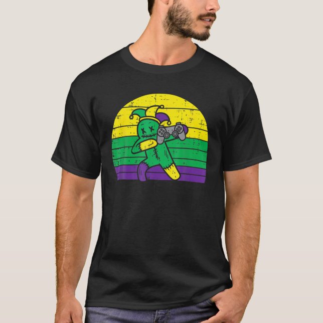 Jester Dab Game Controller Mardi Gras Video Gamer T Shirt (Framsida)