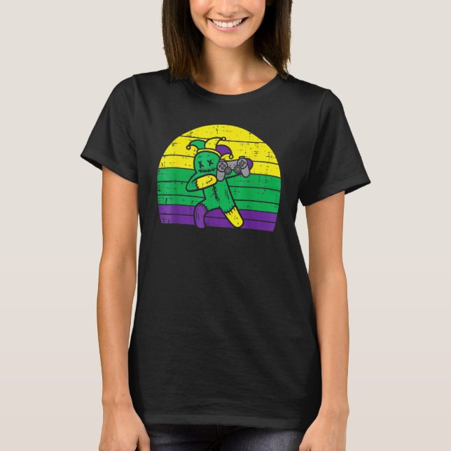 Jester Dab Game Controller Mardi Gras Video Gamer T Shirt (Framsida)
